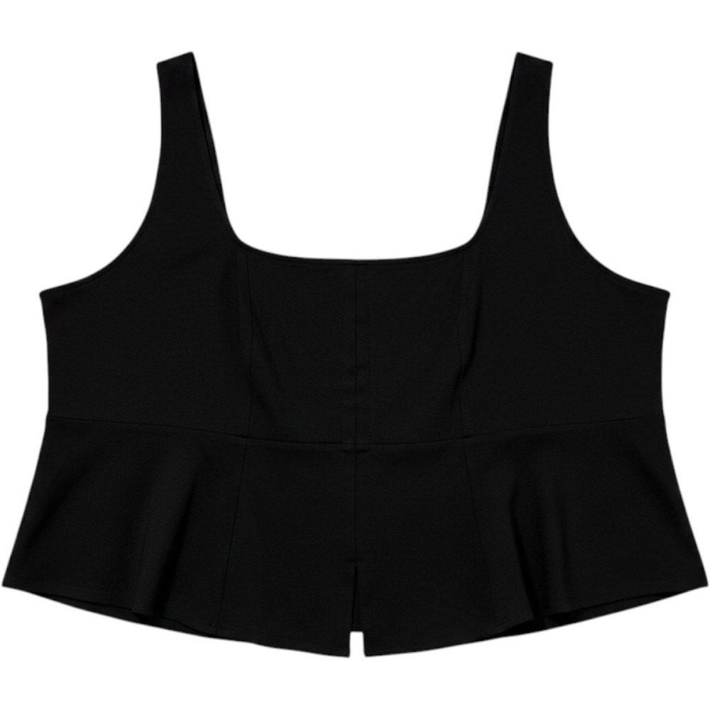 Ava & Viv Womens 4X Black Peplum Tank Top Square Neck Sleeveless corset Blouse